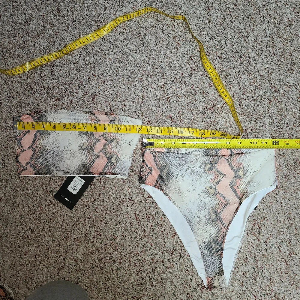 2/$40 NWT 3 piece Fashion Nova bikini coverup set sun suit snake island charmer - Picture 9 of 12